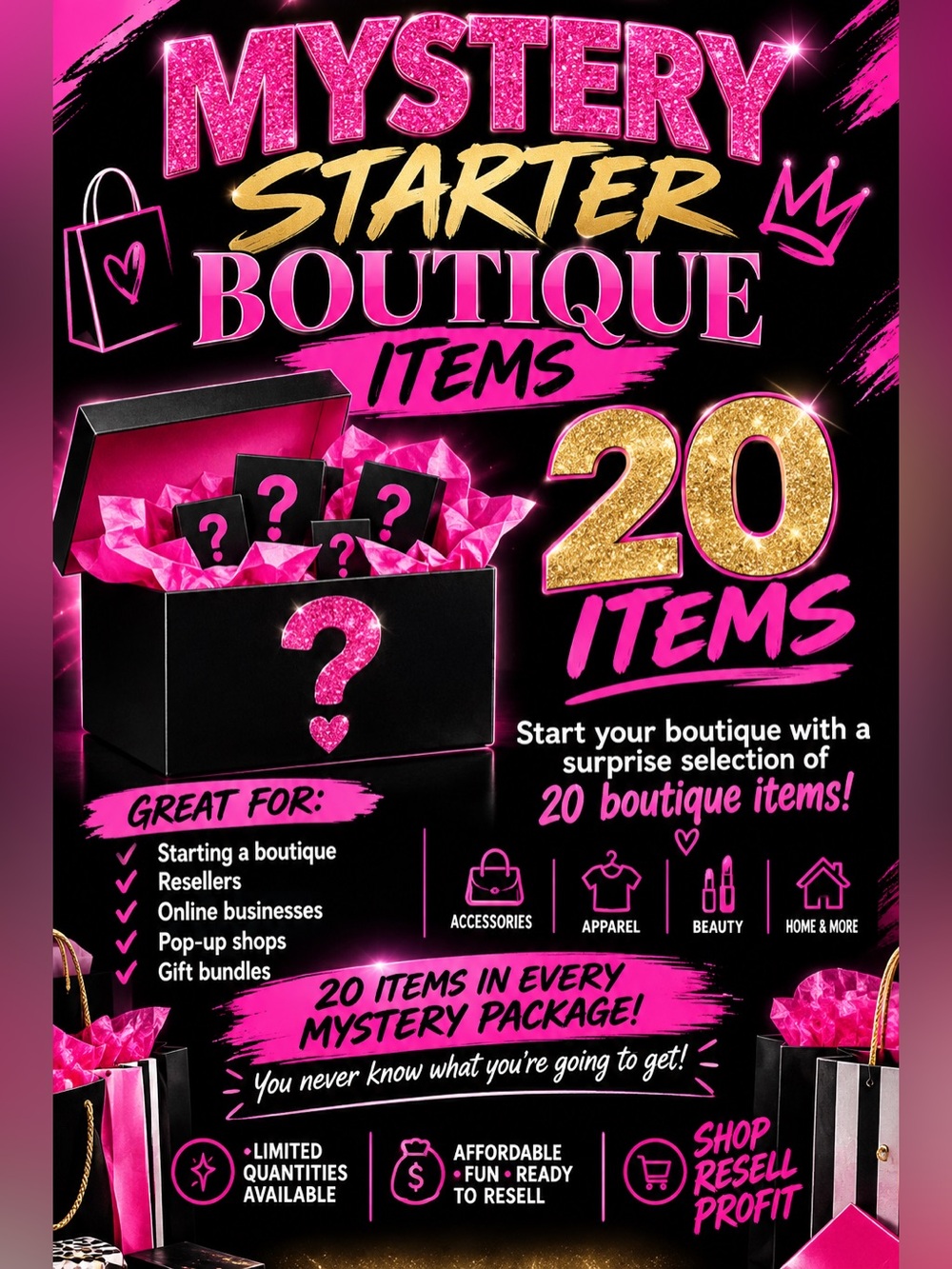 Mystery Starter Boutique Items - Surprise Pack (20 Items)